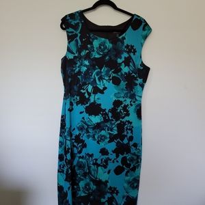 Connected Apparel Aqua blue fitted dress